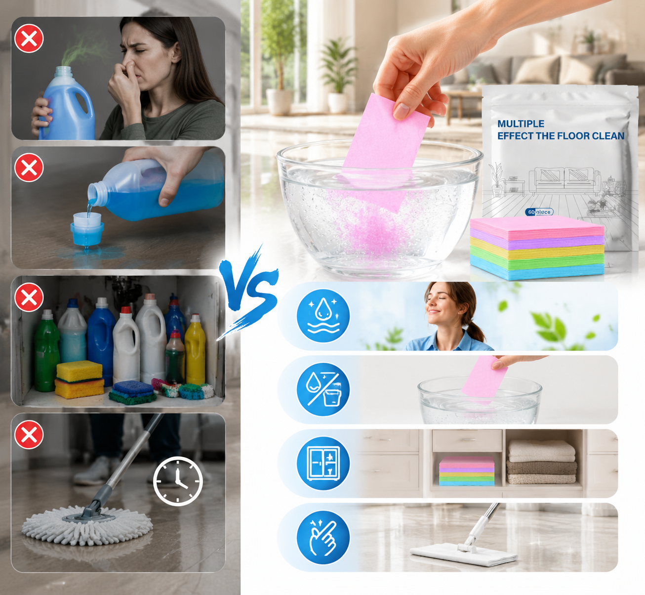Multi-Effect Floor Cleaning Sheets