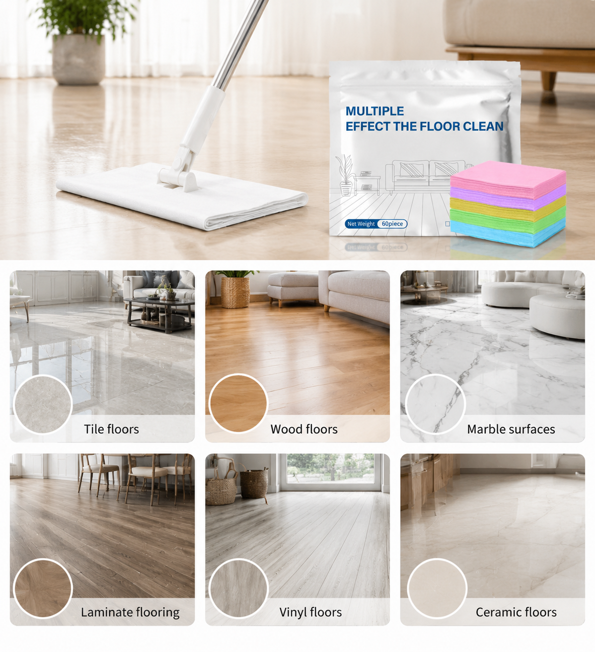 Multi-Effect Floor Cleaning Sheets