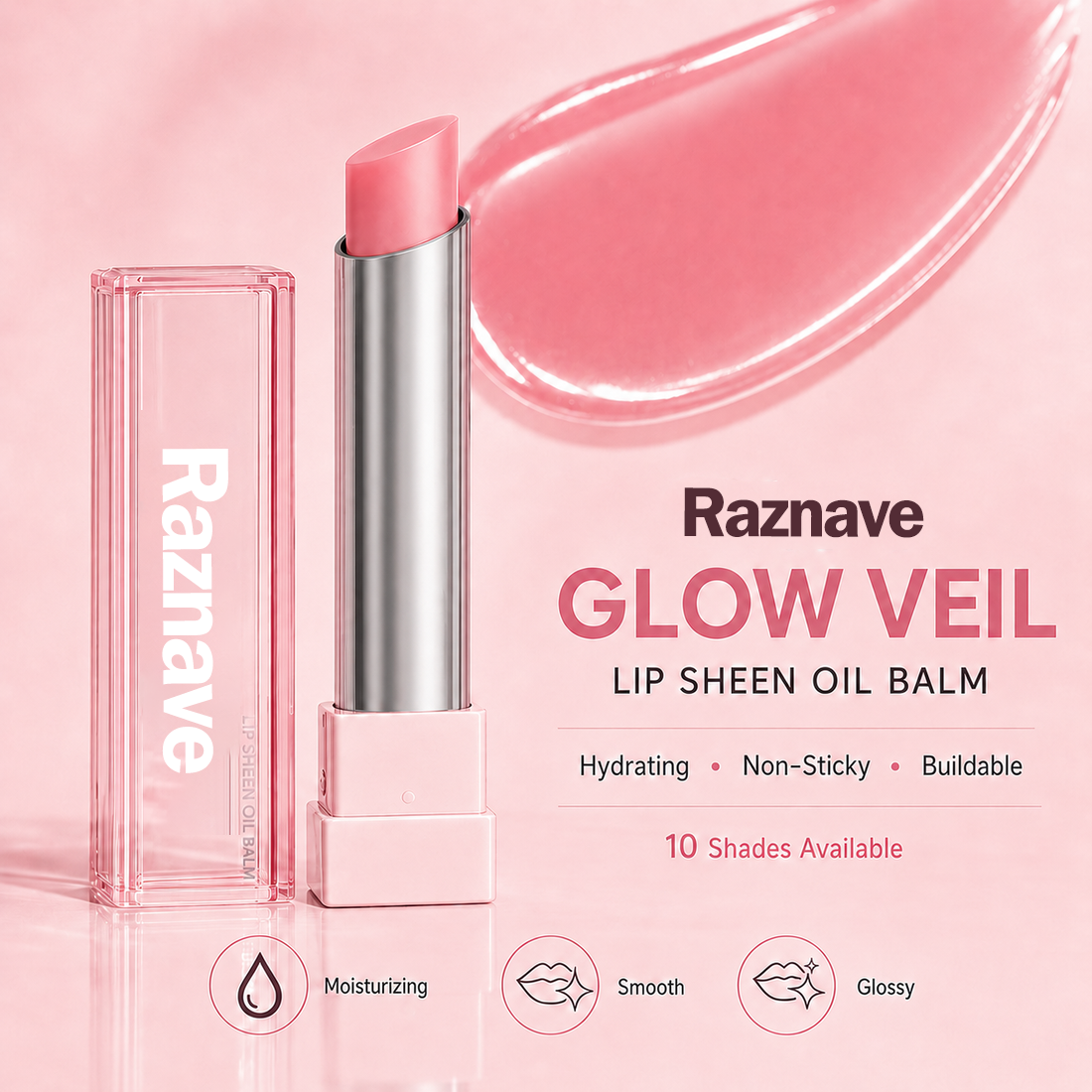 Last Day Buy 1 Get 1 Free | Raznave GLOW VEIL LIP SHEEN OIL BALM