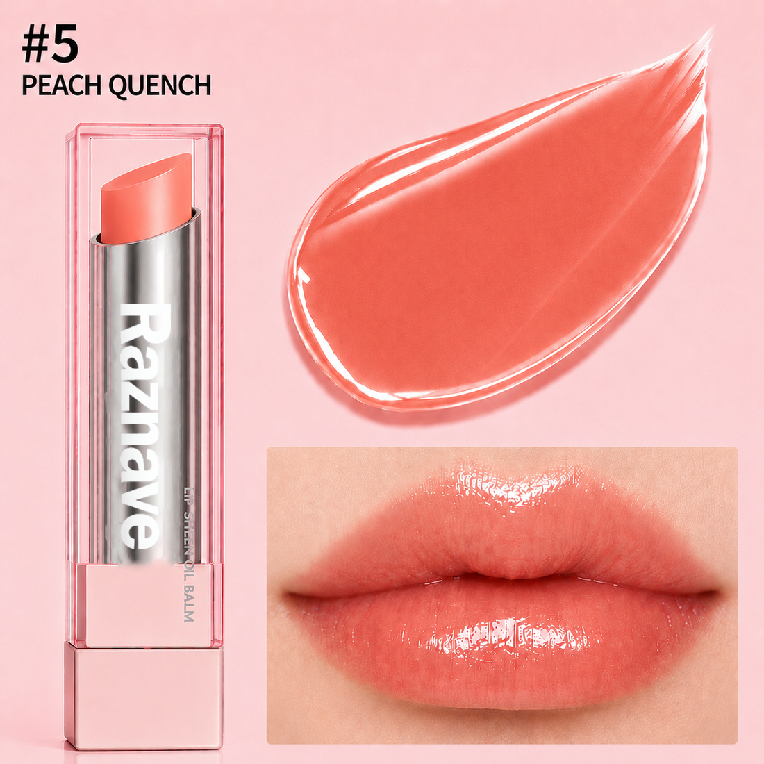 Last Day Buy 1 Get 1 Free | Raznave GLOW VEIL LIP SHEEN OIL BALM