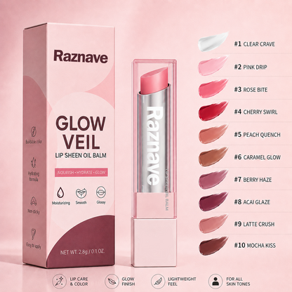 Last Day Buy 1 Get 1 Free | Raznave GLOW VEIL LIP SHEEN OIL BALM