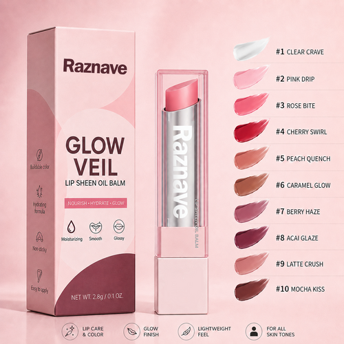 Last Day Buy 1 Get 1 Free | Raznave GLOW VEIL LIP SHEEN OIL BALM