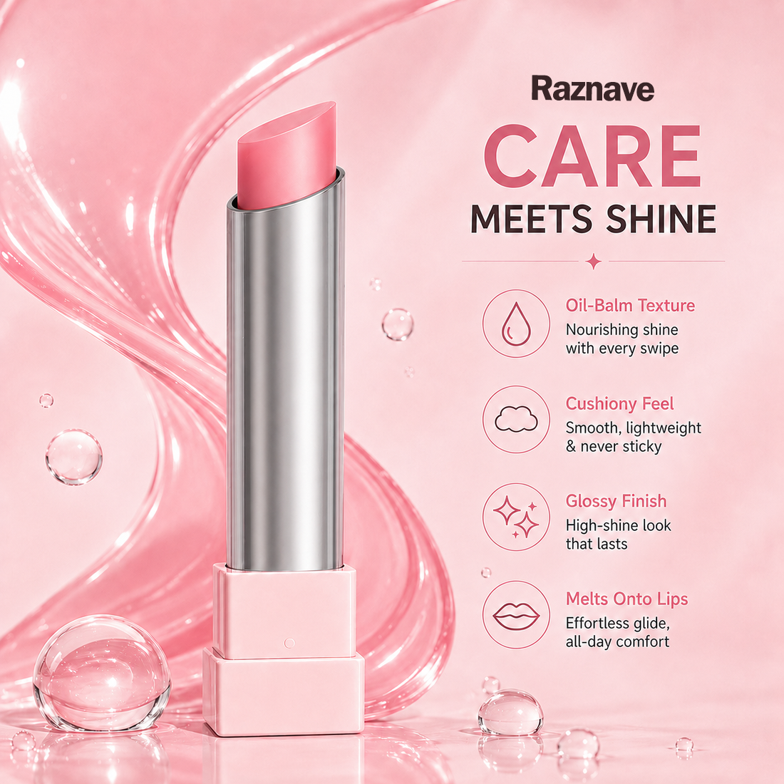 Last Day Buy 1 Get 1 Free | Raznave GLOW VEIL LIP SHEEN OIL BALM